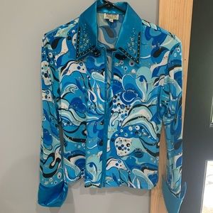 Blue Western Show Shirt by Hobby Horse